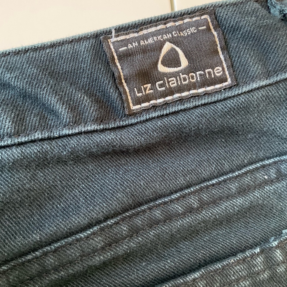 Vintage Liz Claiborne Straight Leg Black Jeans 6P - Picture 7 of 12